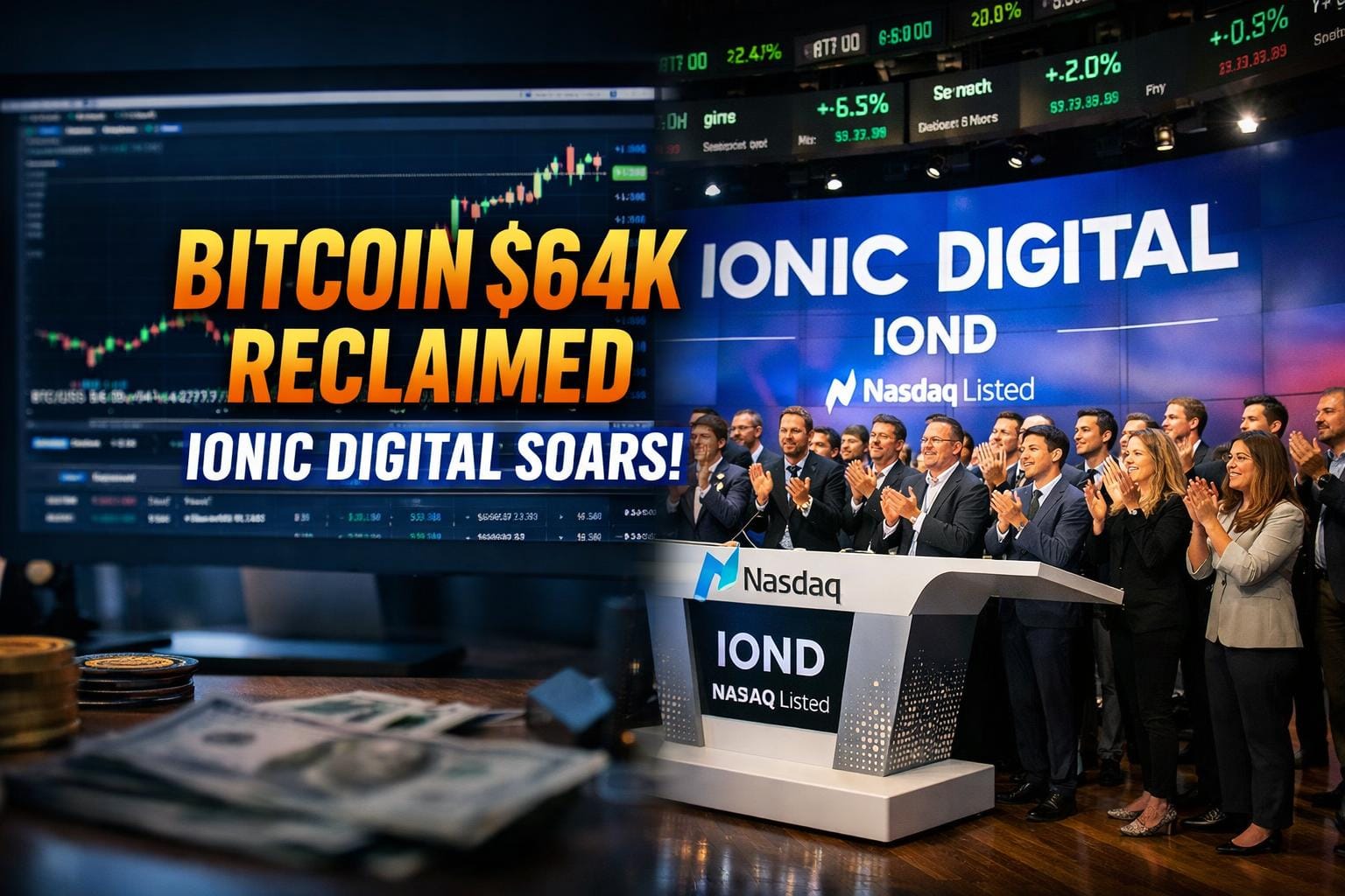 Bitcoin Reclaims 64K as Ionic Digital Surges on Nasdaq Debut