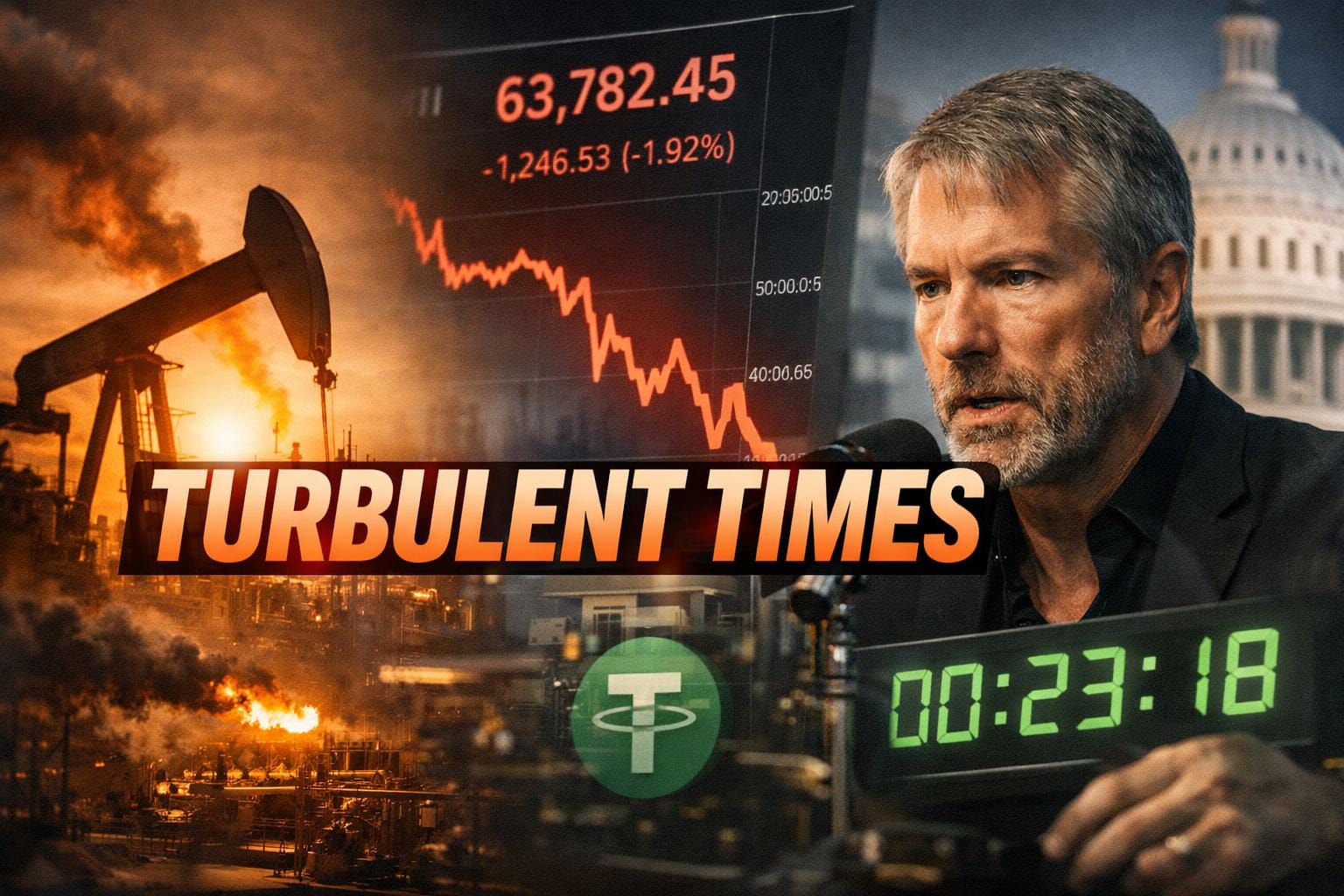 Bitcoin Slides Oil Tensions Saylor Battles BIP-110 and Tether Faces GENIUS Act Clock