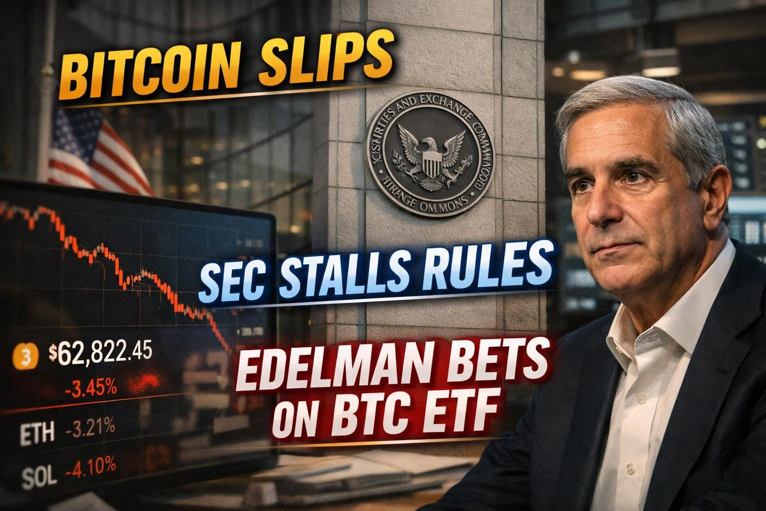 Bitcoin Slips, SEC Stalls Startup Rules, and Edelman Bets Big on BTC ETF