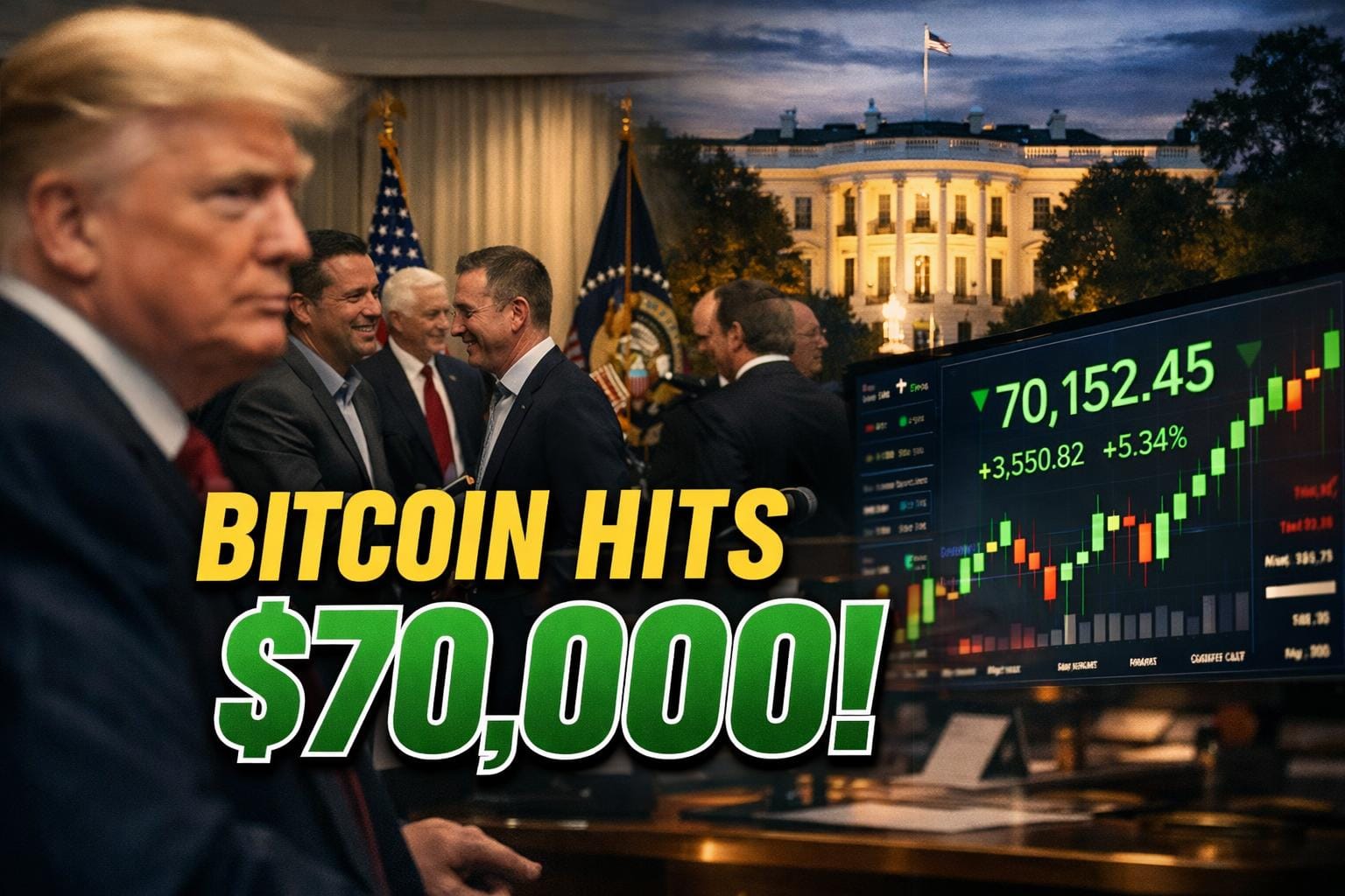 Trump Clarity Act Push Sends Bitcoin Past $70,000 in Historic Short Squeeze