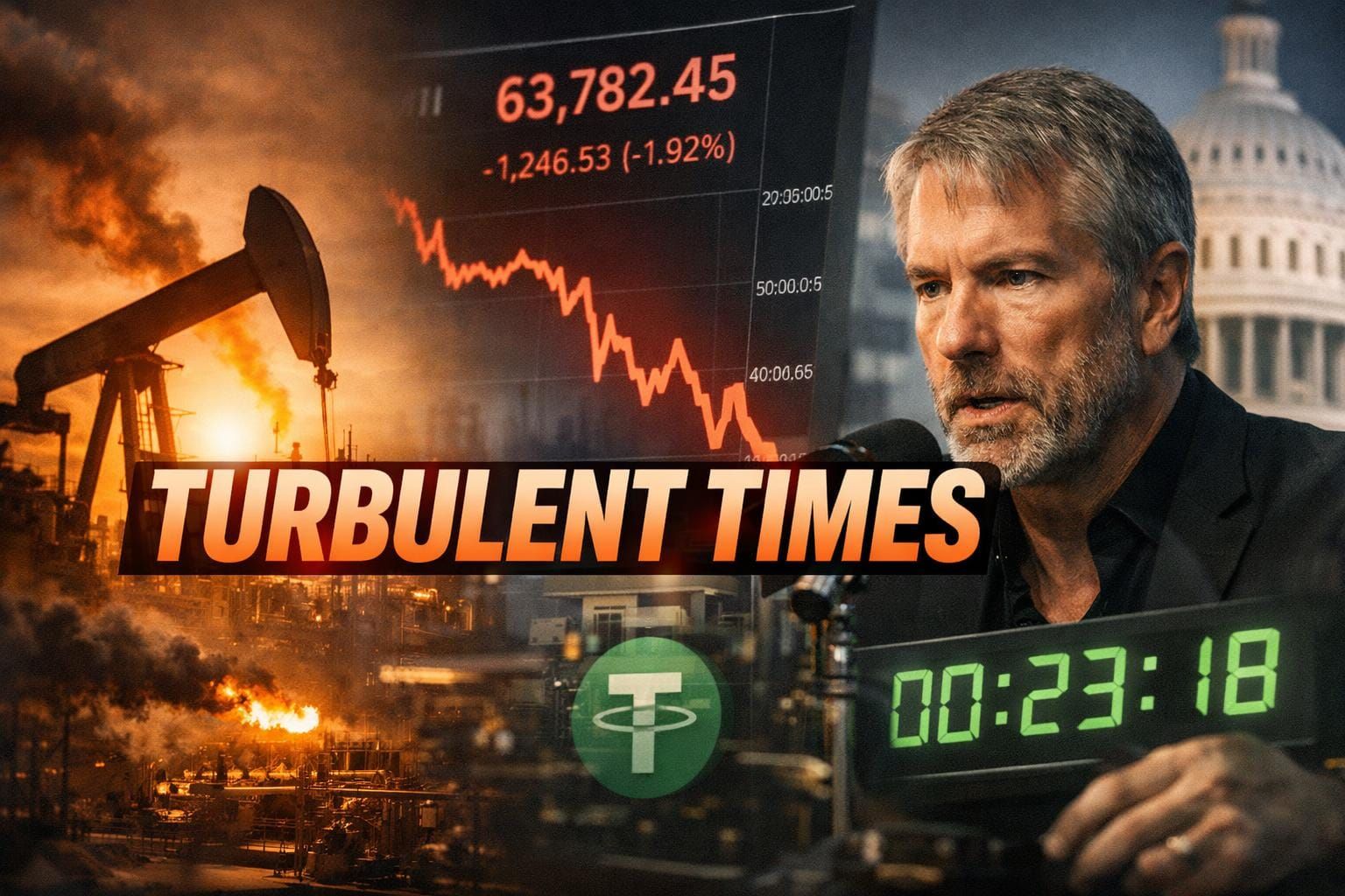 Bitcoin Slides Oil Tensions Saylor Battles BIP-110 and Tether Faces GENIUS Act Clock