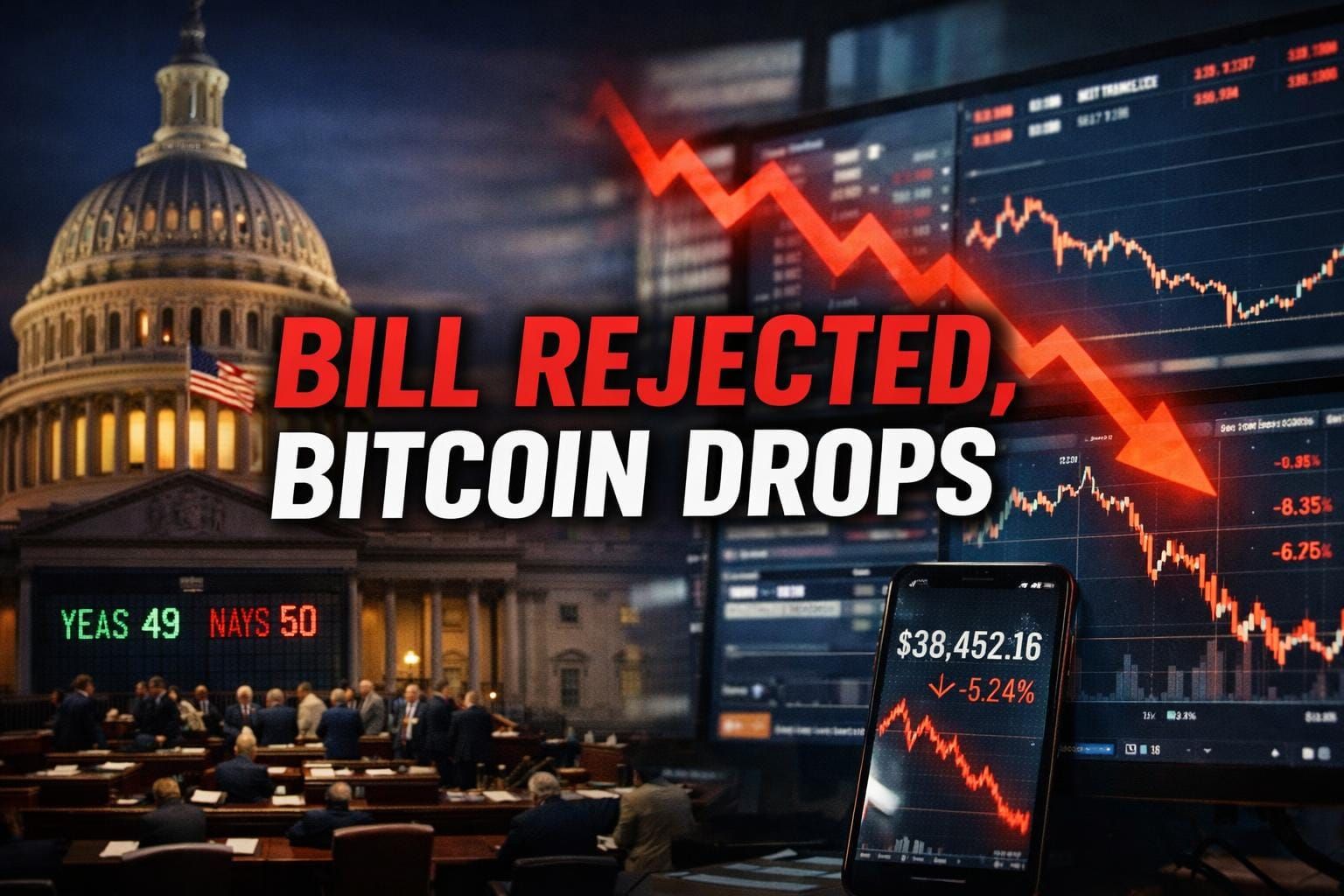 Senate Kills Clarity Act, Bitcoin Slides as Fed Rate Decision Looms