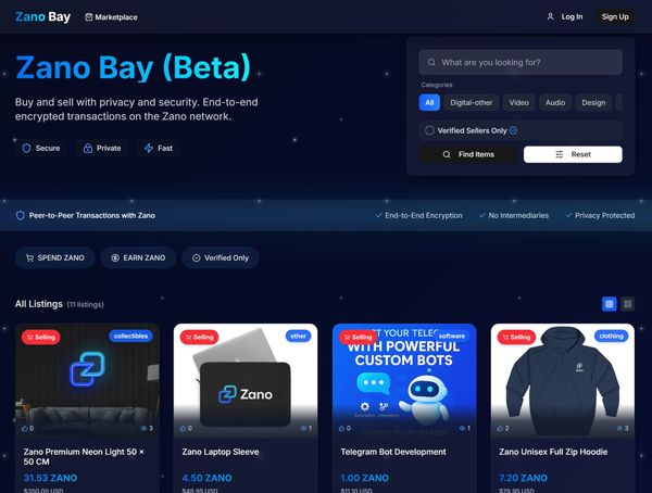 Zano Bay Launches Privacy Driven Decentralized Marketplace on Zano Blockchain