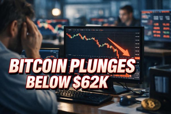 Bitcoin Crashes Below $62,000 as ETF Outflows and Strategy Sale Rattle Markets
