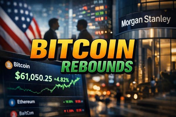 Bitcoin Rebounds Near $61K as Strategy Sale, ETF Outflows, and Morgan Stanley Galaxy Deal Reshape Markets