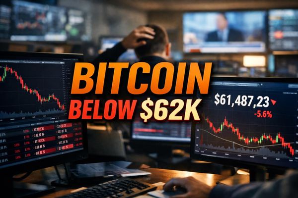Bitcoin Slides Below $62,000 as ETF Outflows, Strategy Sale, and AI Rotation Hammer Markets
