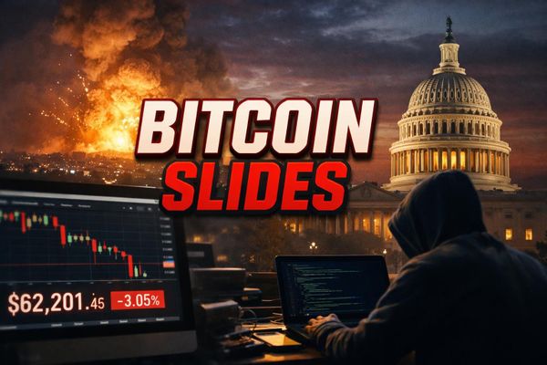 Bitcoin Slides on Mideast Tensions as Congress and Hackers Both Eye Crypto