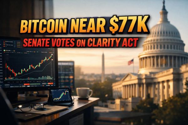 Bitcoin Holds Near $77K as Senate Votes on CLARITY Act Today