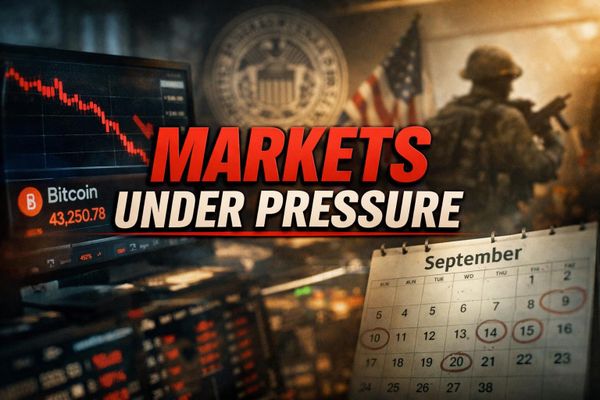 Bitcoin Slides on Iran Fears, Fed Odds, and a Packed September Calendar