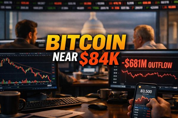 Bitcoin Steadies Near $84K as ETF Outflows and Senate Bill Failure Rattle Markets