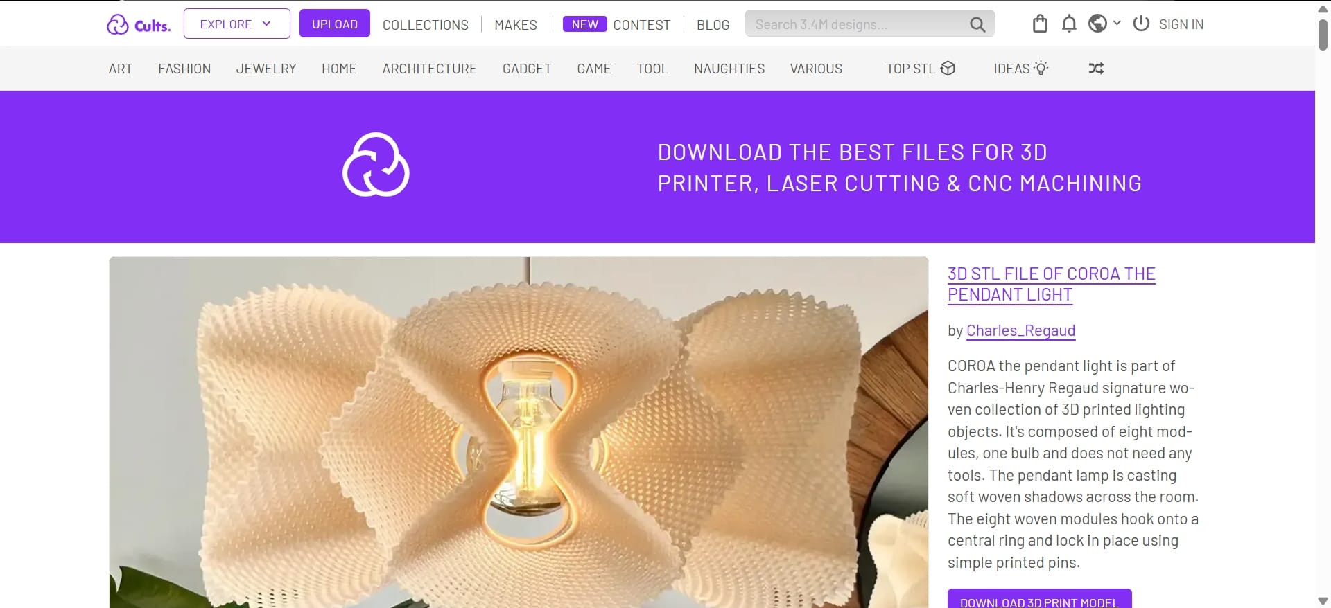 Cults3D 3D Print Website