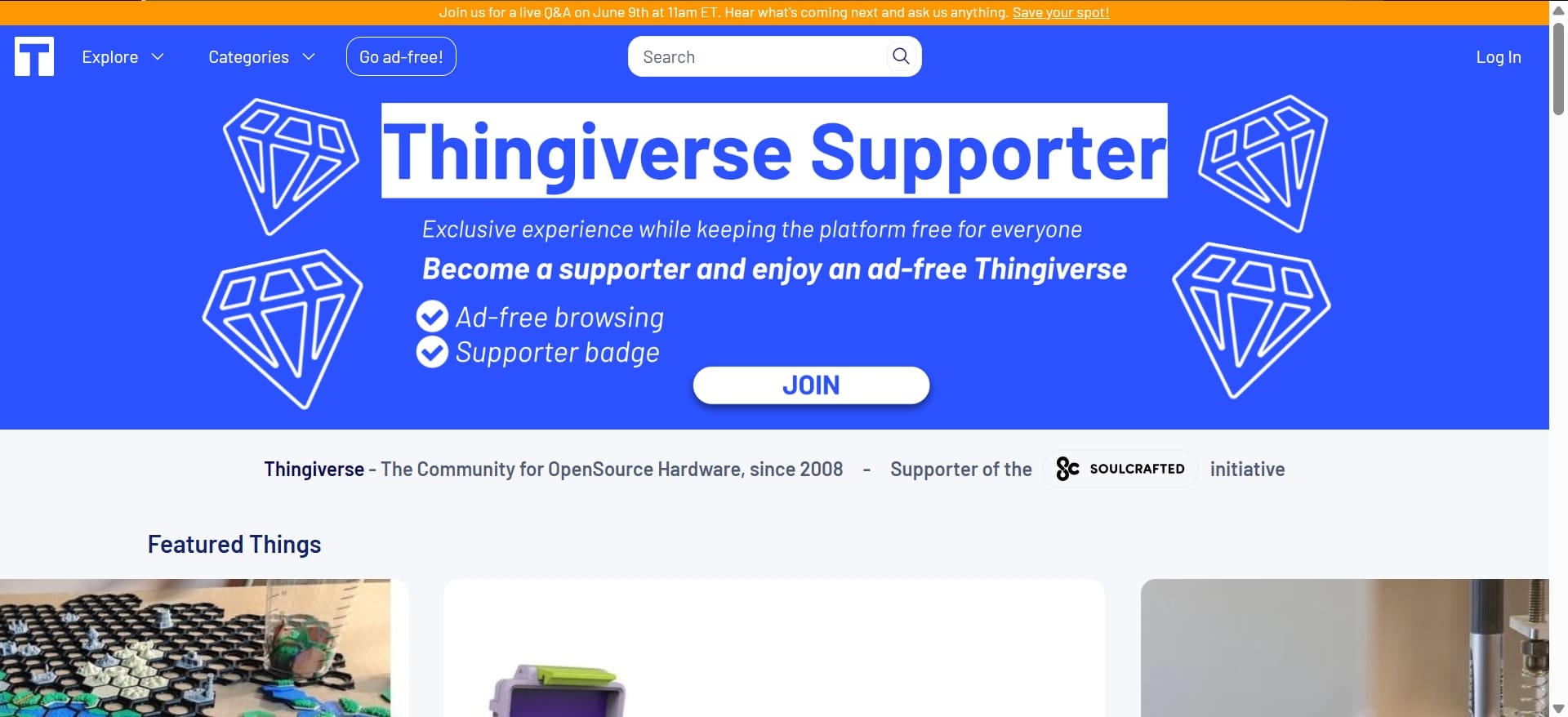 Thingiverse 3D Print Website