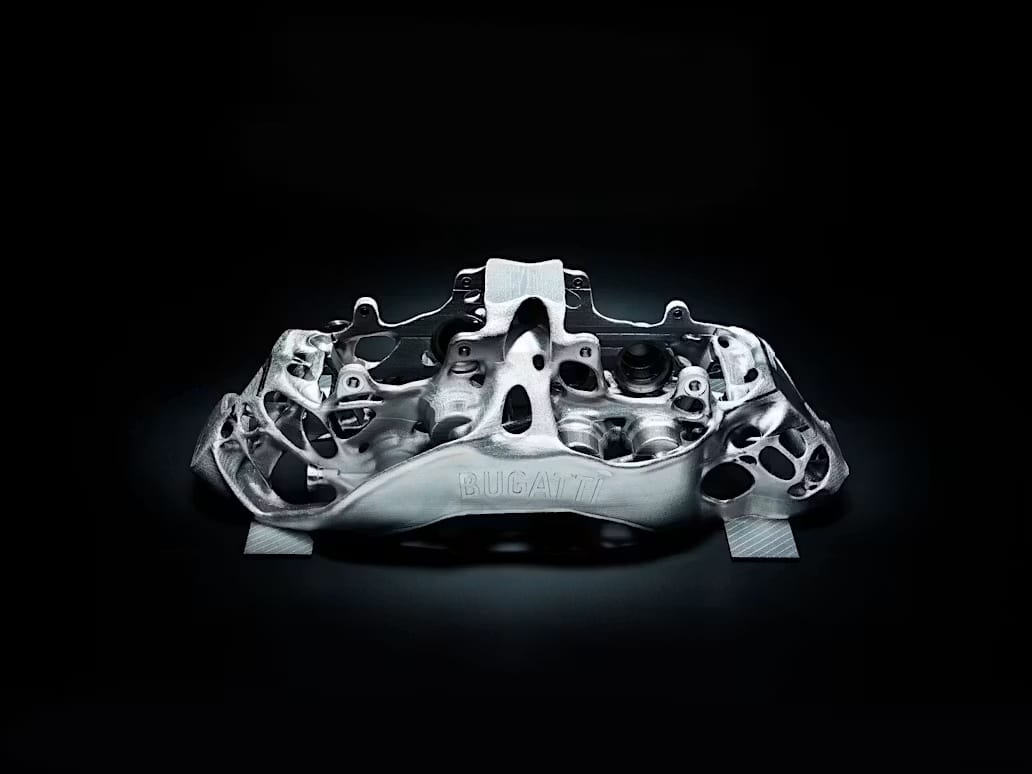 Bugatti titanium brake caliper 3D printed