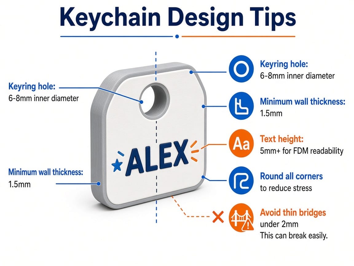 3d printed keychain design tips
