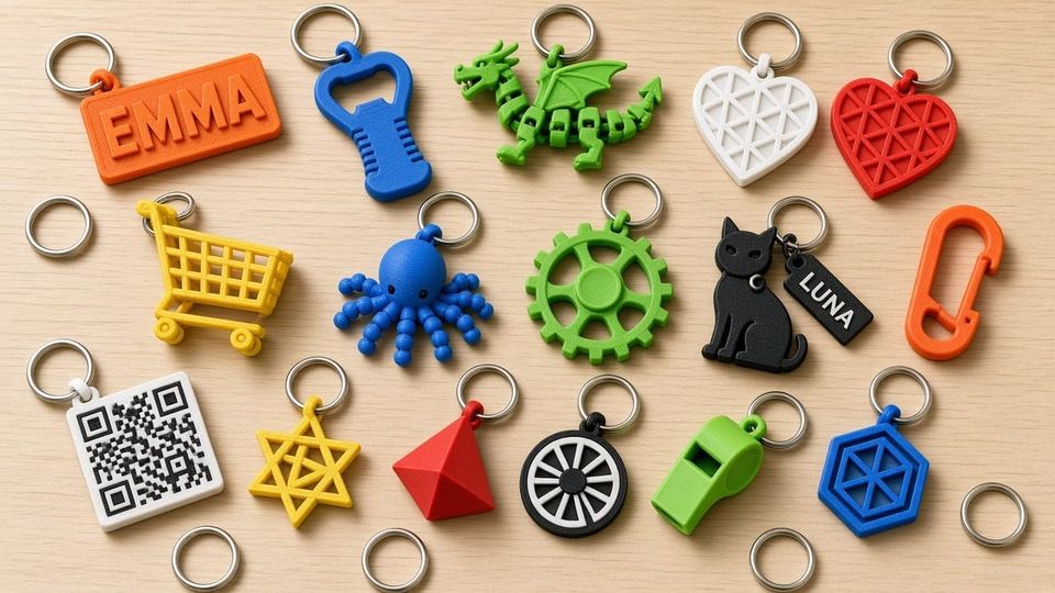 30+ Cool 3D Printed Keychain Ideas (with Free Download Links)