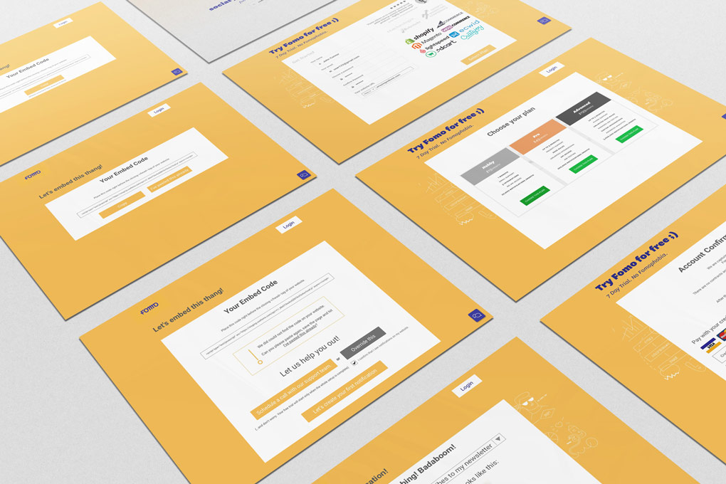 fomo wireframes