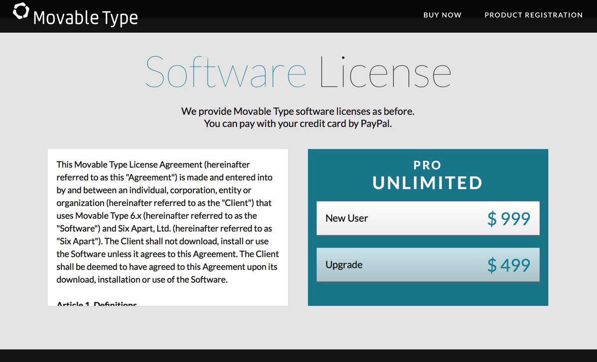 Movable Type's pricing