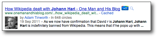Google+ Circles in search