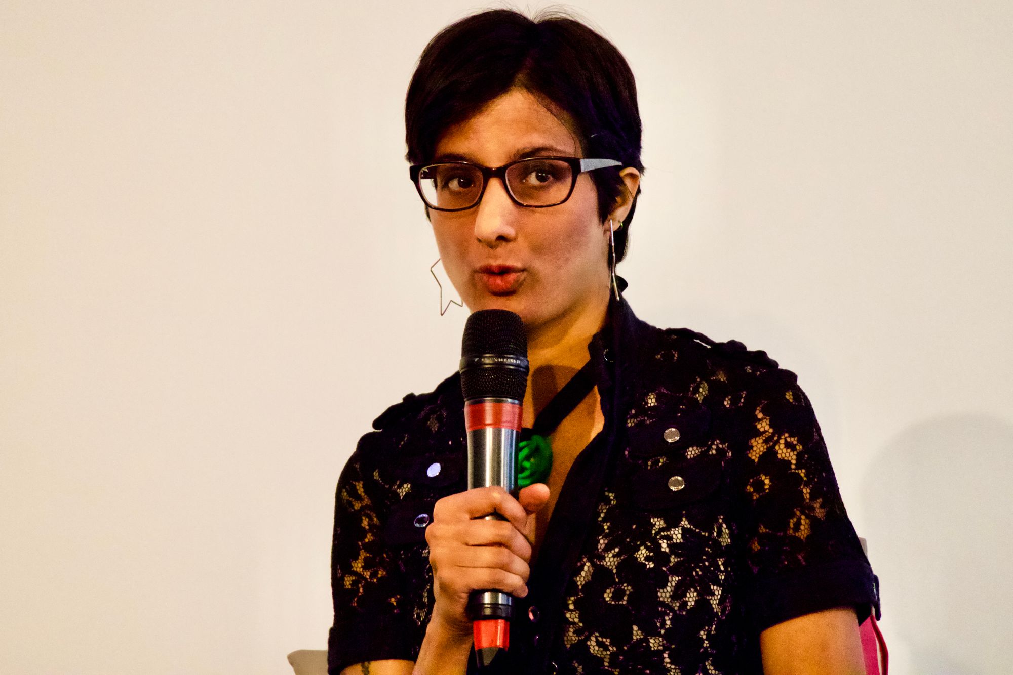 Zion Light of Extinction Rebellion speaking at the News Impact Summit