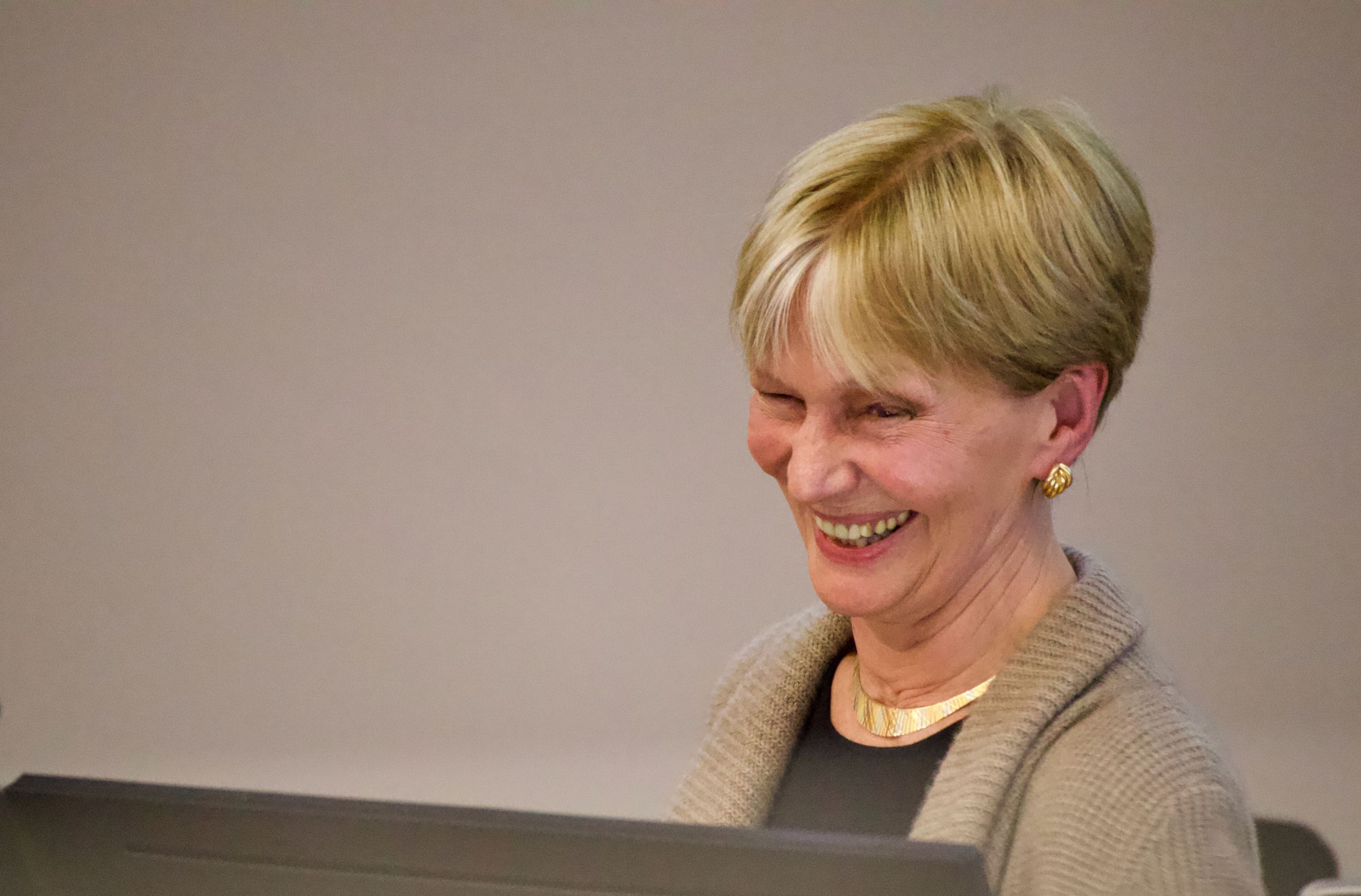 Isabel Hilton delivering 2019's James Cameron memorial lecture at City, University of London