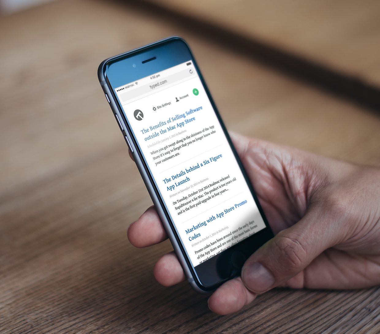 Using Typed on an iPhone