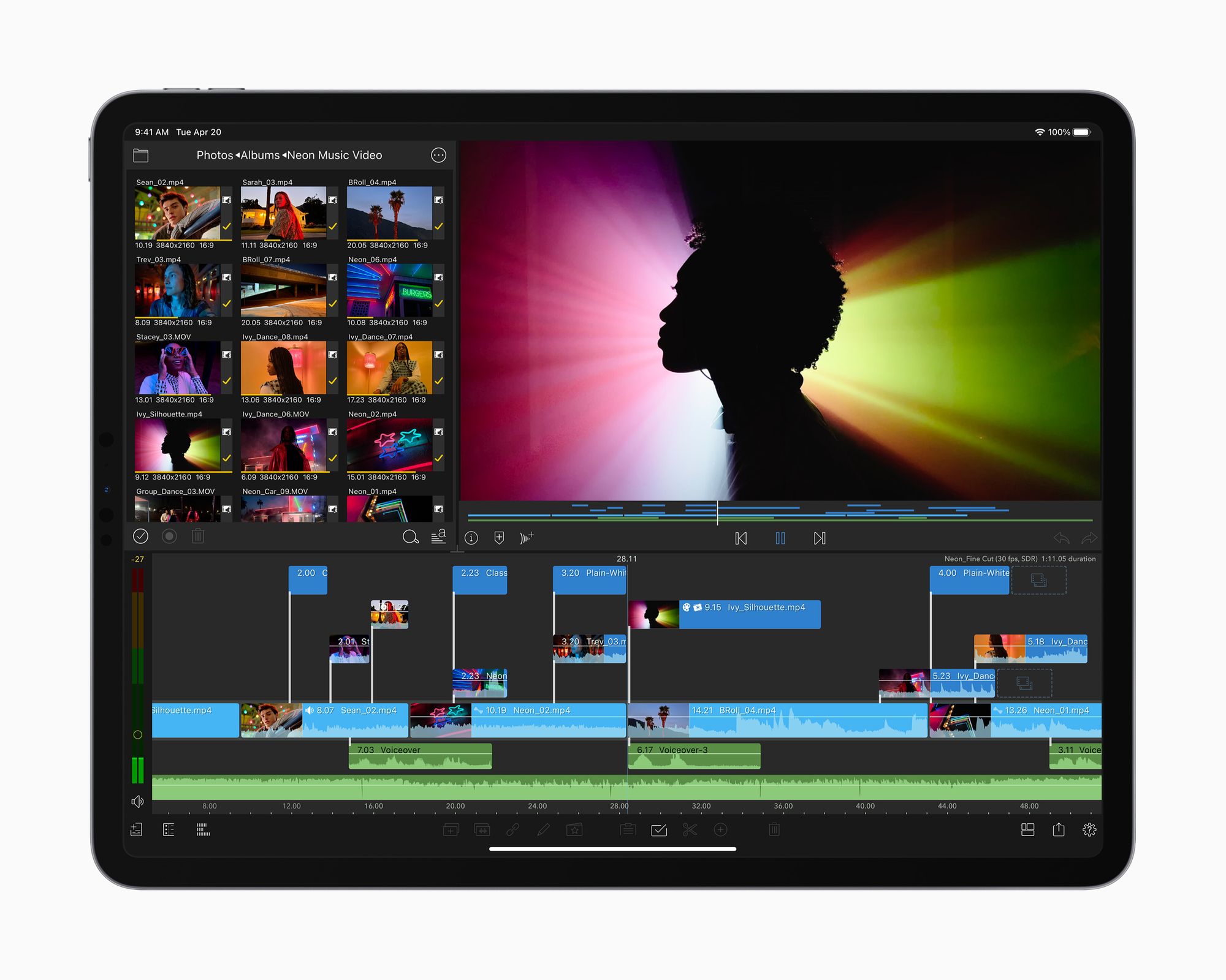 LumaFusion running on the 2021 iPad Pro