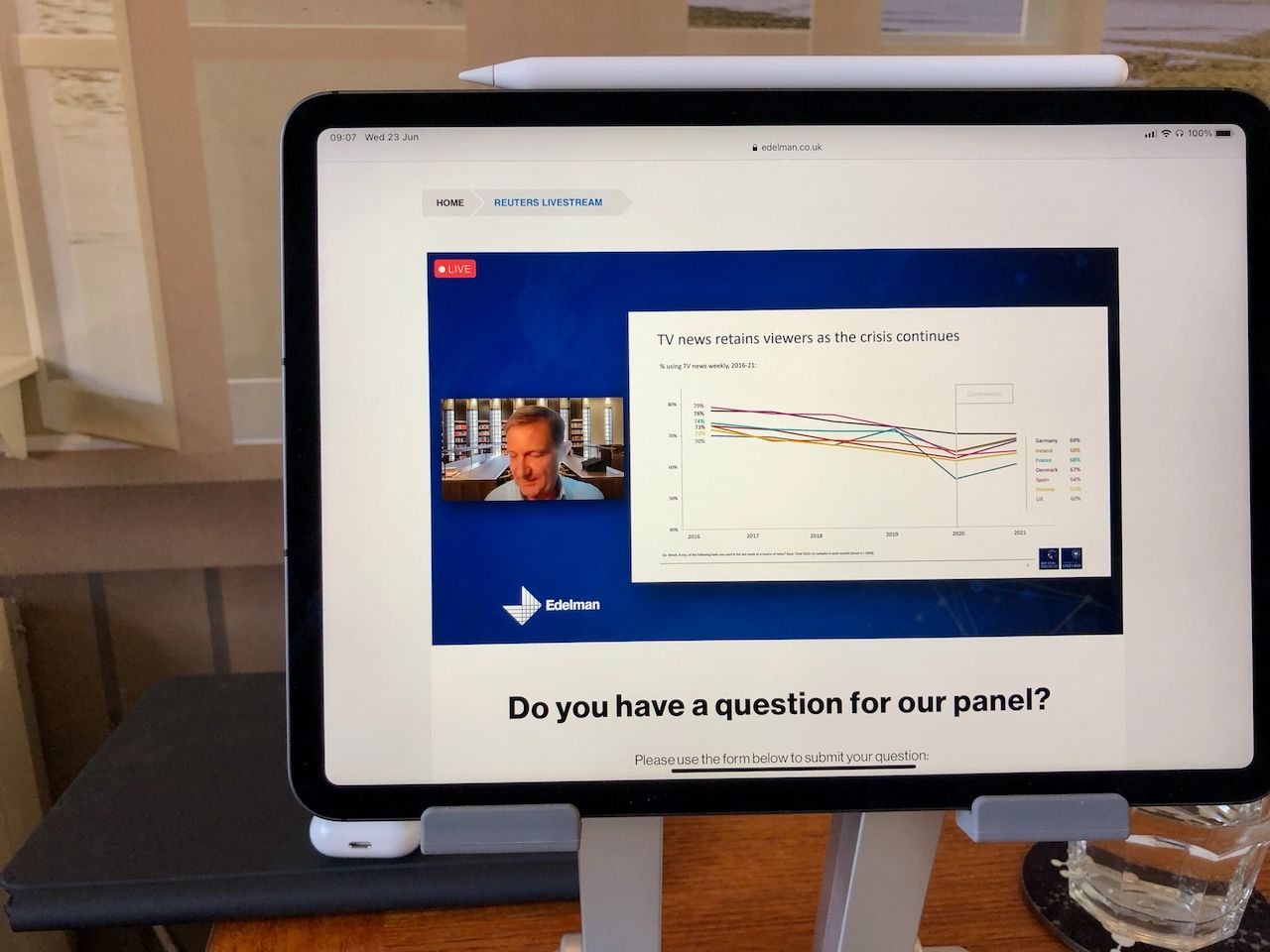 Nic Newman presenting key findings from the Reuters Institute Digital News Report 2021