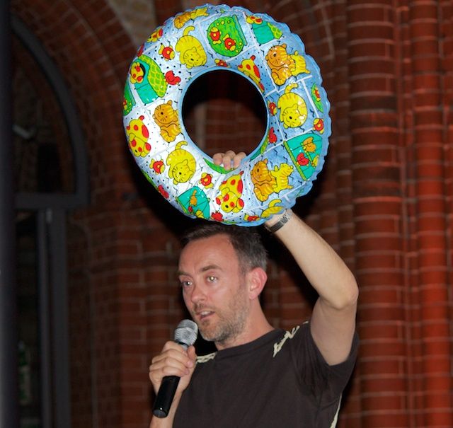 Simon Waterfall and a balloon