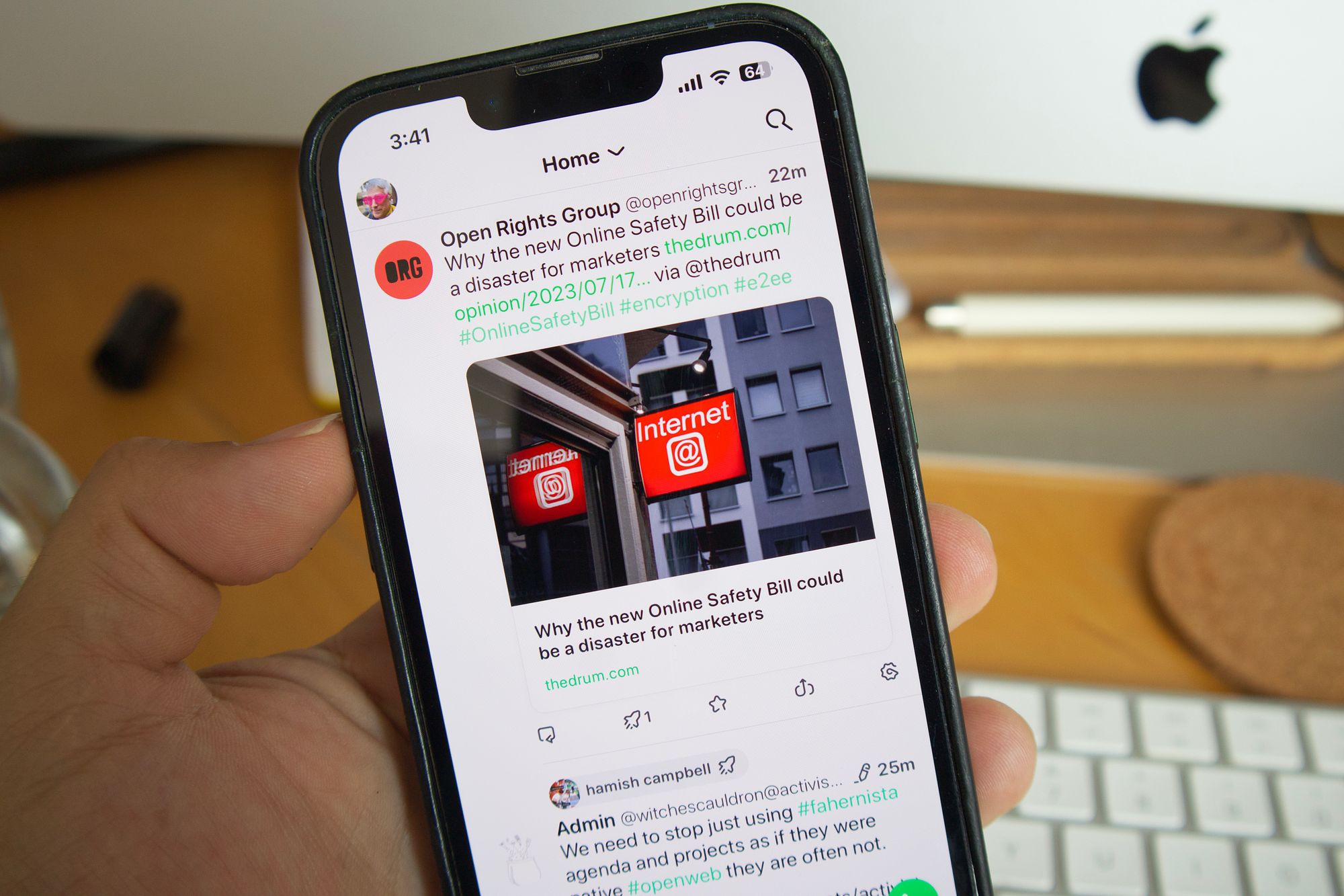 The Mastodon flavour of ActivityPub in use in Ivory on an iPhone