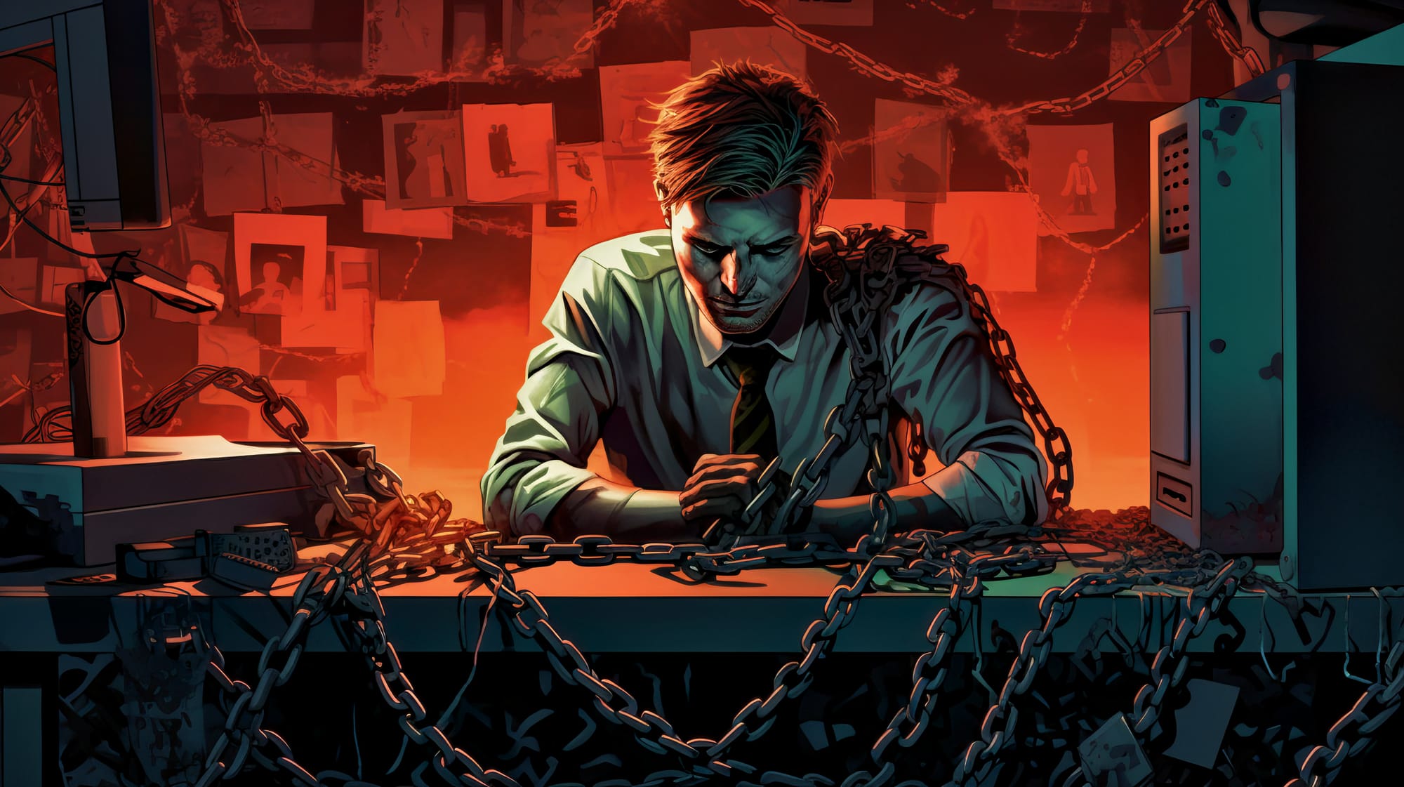 A journalist chained to their desk by technology