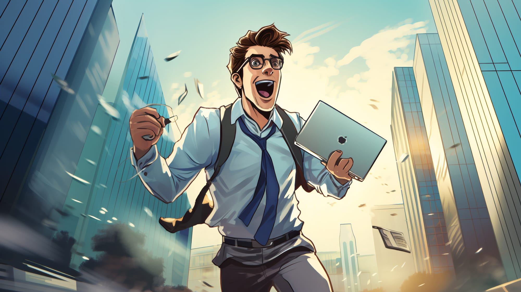 A journalist liberated from their desk, heading out to find stories