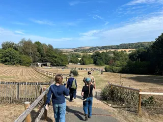The Tinworth family heading to a falconry session on the Isle of Wight