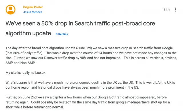 MailOnline takes brutal hit from Google algorithm update