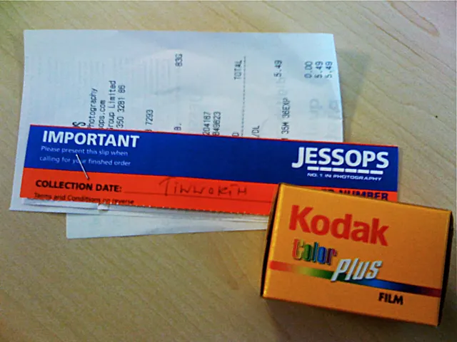 Kodak Color Plus film plus a receipt from Jessops for developing and printing (2008)