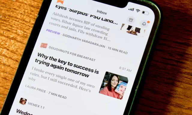 The new Substack app on an iPhone.