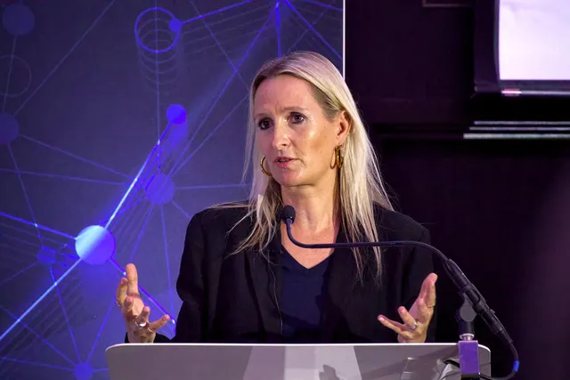 DC Thompson’s Ella Dolphin talking at the Future of Media Technology conference