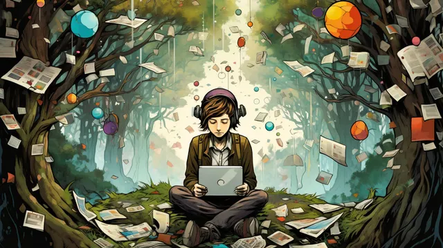 A journalist bursting with ideas deep in the woods