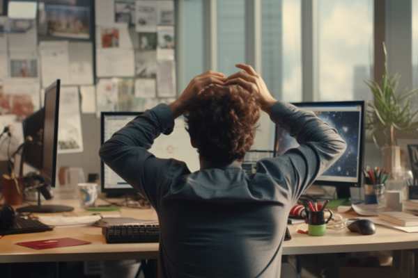 A developer facing a flaky test.