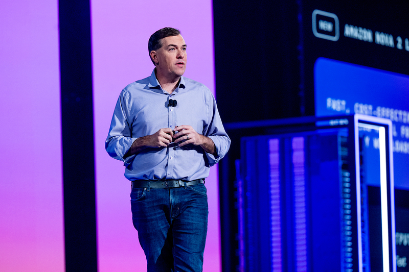 AWS CEO Matt Garman delivering keynote at AWS re:invent 2025 in Las Vegas.