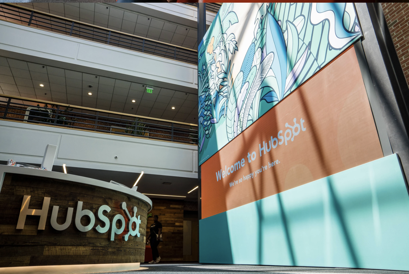 HubSpot lobby at its Cambridge, MA offices.