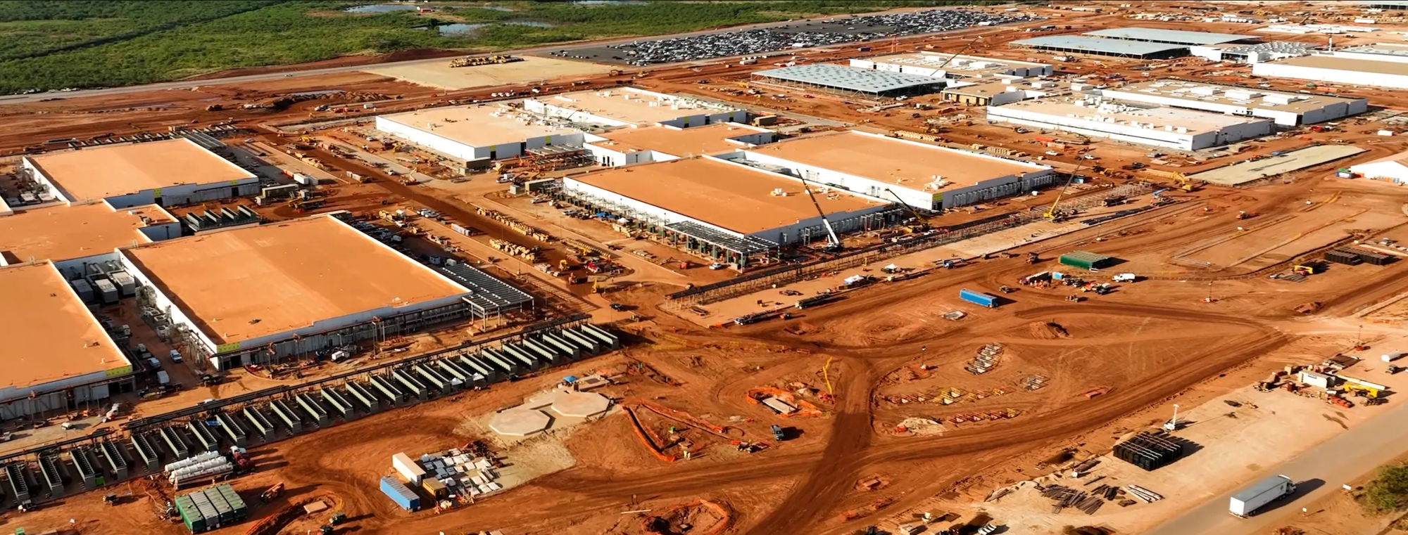 Drone shot of Oracle Abilene, TX data center campus.