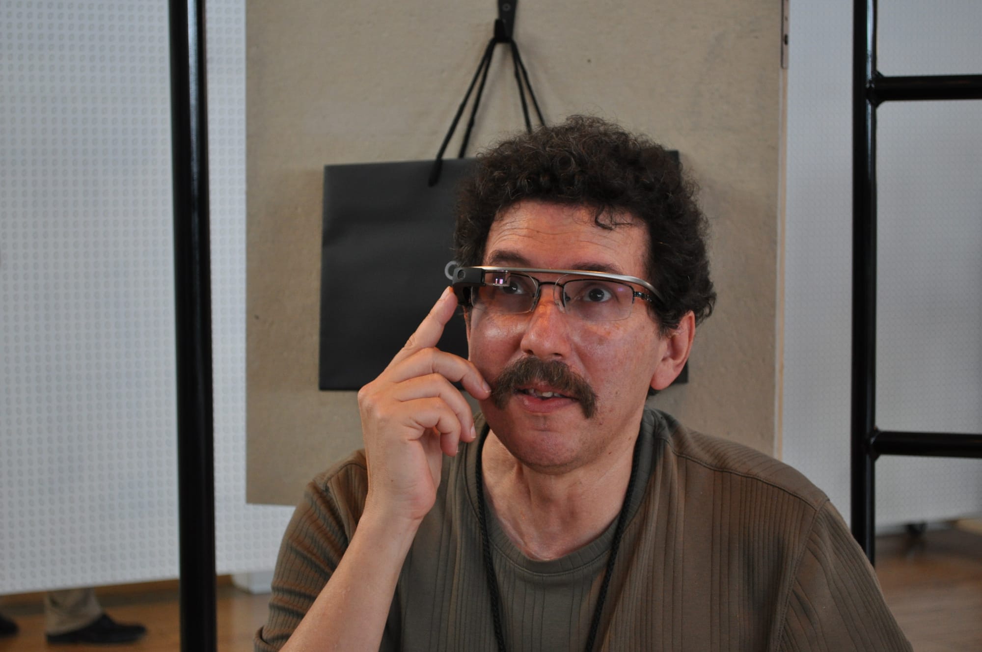 Author in 2013 in Google offices in NYC getting trained on how to use Google Glass.