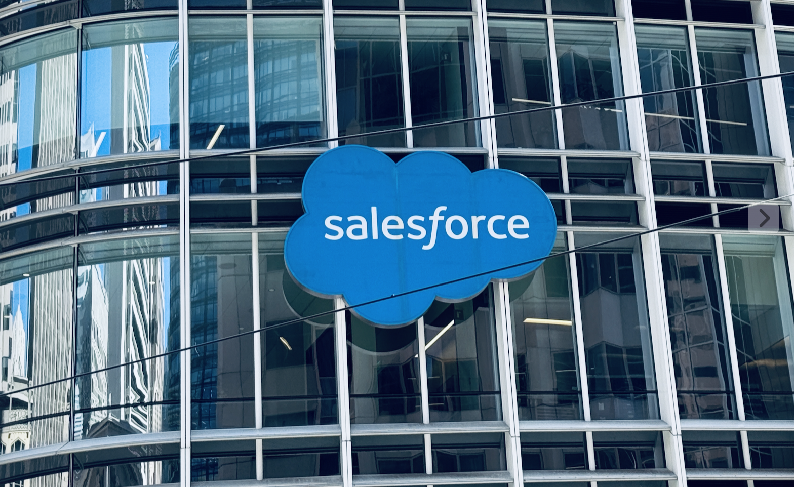 Salesforce logo on a building in San Francisco, CA.
