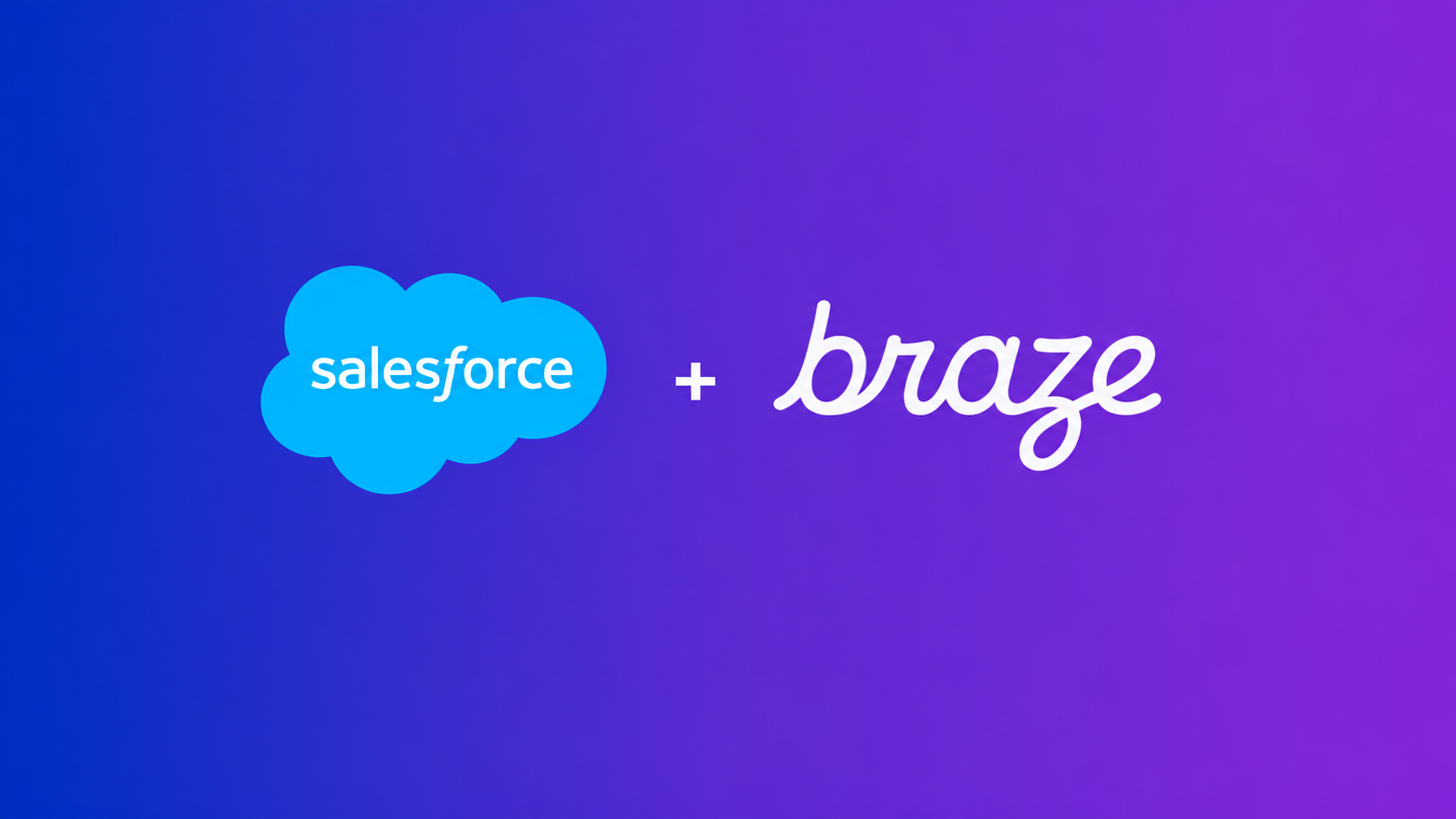 Salesforce and Braze logos on purple gradient background.