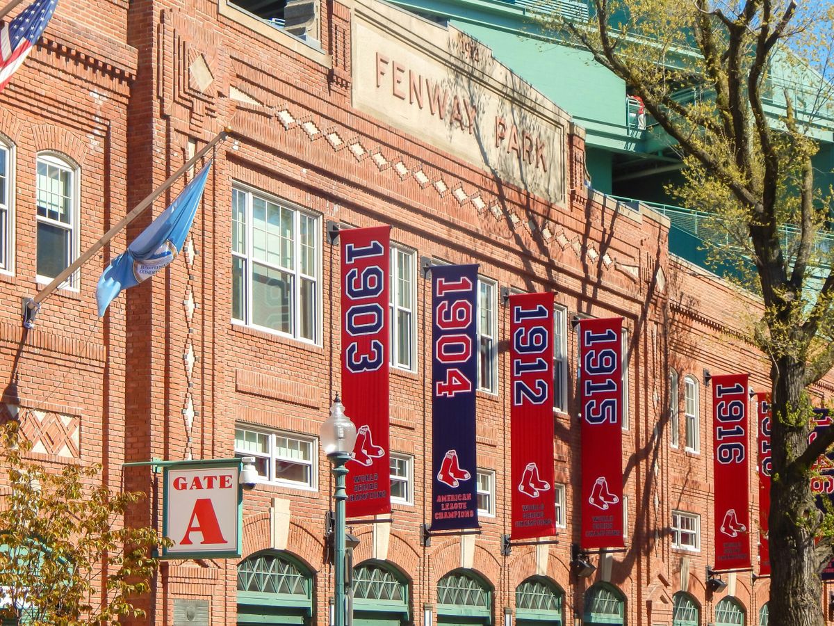 Outside Gate A at Fenway Park in Boston.