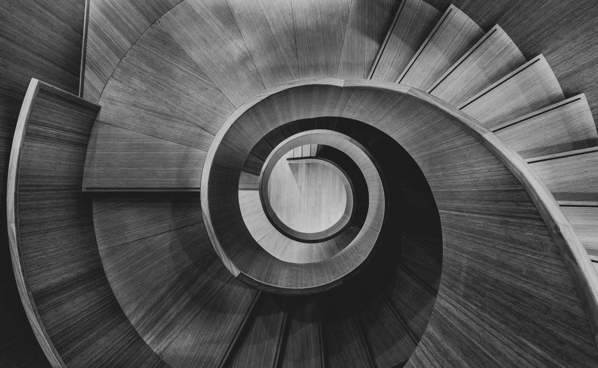 Spiral staircase from above