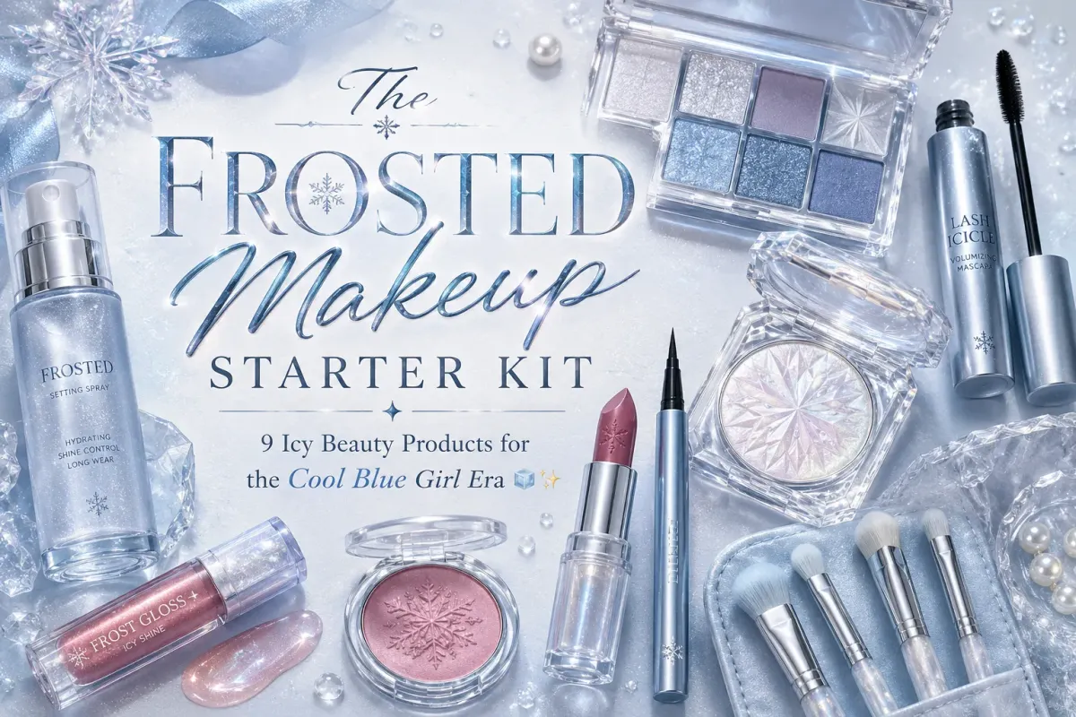 The Frosted Makeup Starter Kit: 9 Icy Beauty Products for the Cool Blue Girl Era 🧊✨