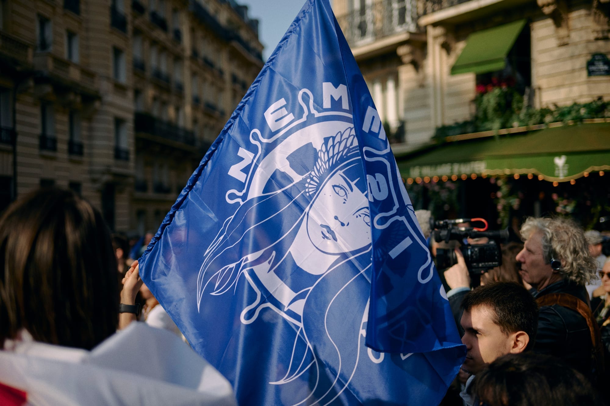 Blue flag of Collectif Nemesis logo