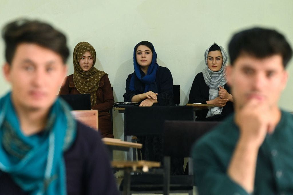 A photo of university students in a classroom