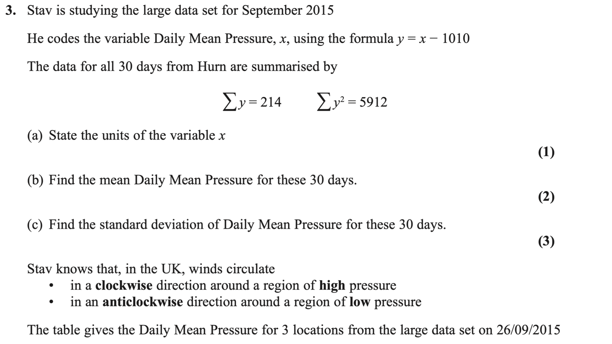 Q3 - Edexcel A-Level Maths Paper 3 June 2021